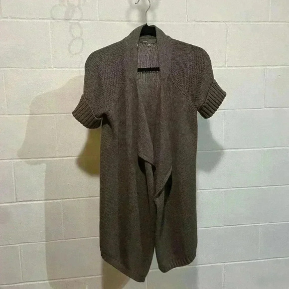 NEW Vince Women's SS Cardigan Sweater XSMALL Brown Wool‎ Blend Draped Open Front - Picture 1 of 13
